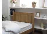 4ft Small Double Capri antique honey pine wood bed frame, low foot end 4